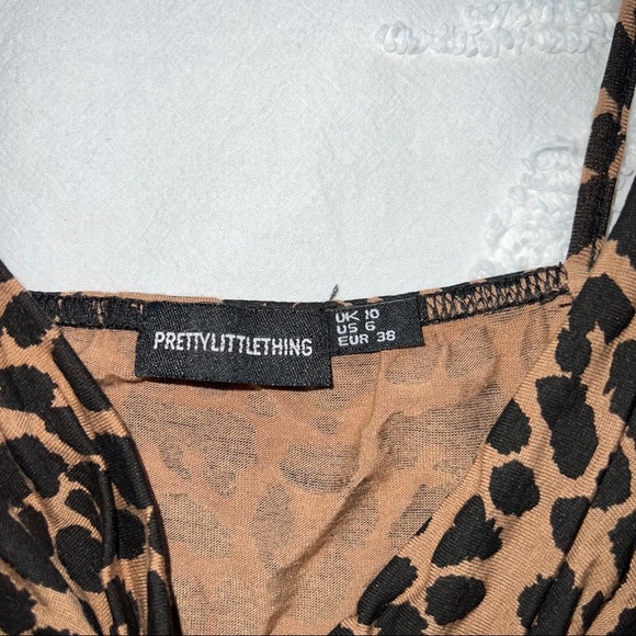 Tan Leopard Printed Cowl Neck Cami Top - Picture 4 of 4